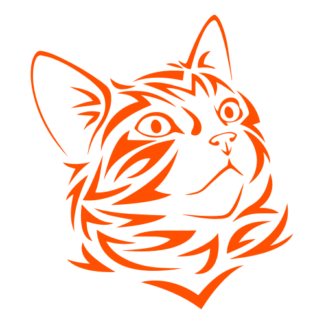 Tribal Cat Decal (Orange)